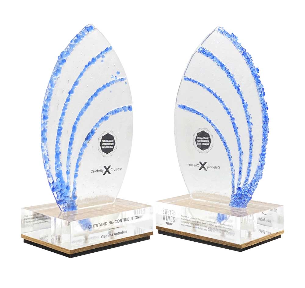 Caradoc award made from sustainable recycled glass – available to order now