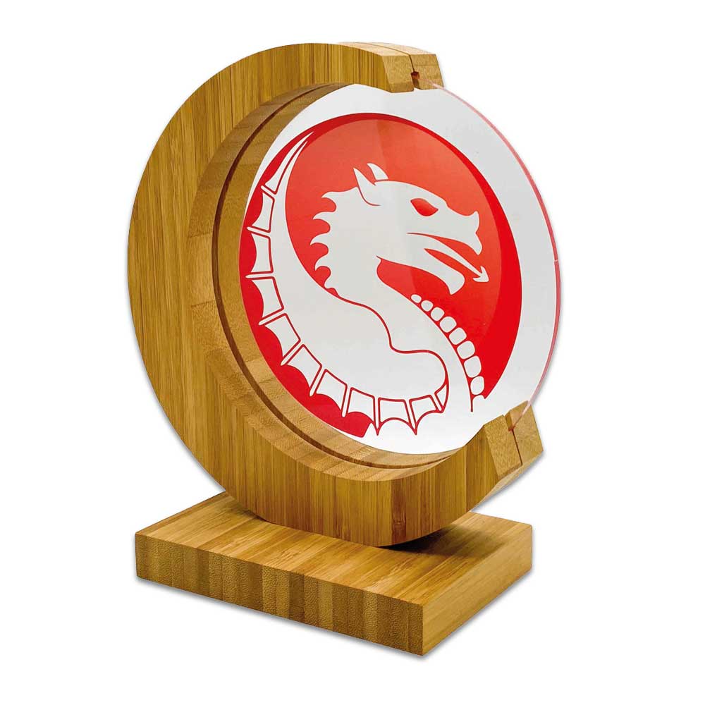 Customisable circular Kaja award made from eco-friendly bamboo – order online today