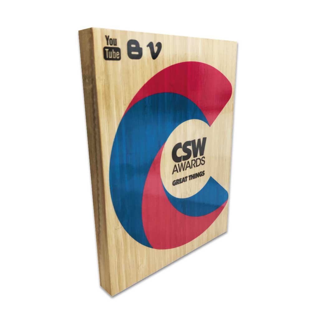 Meliora customised award made from sustainable bamboo – available to order now