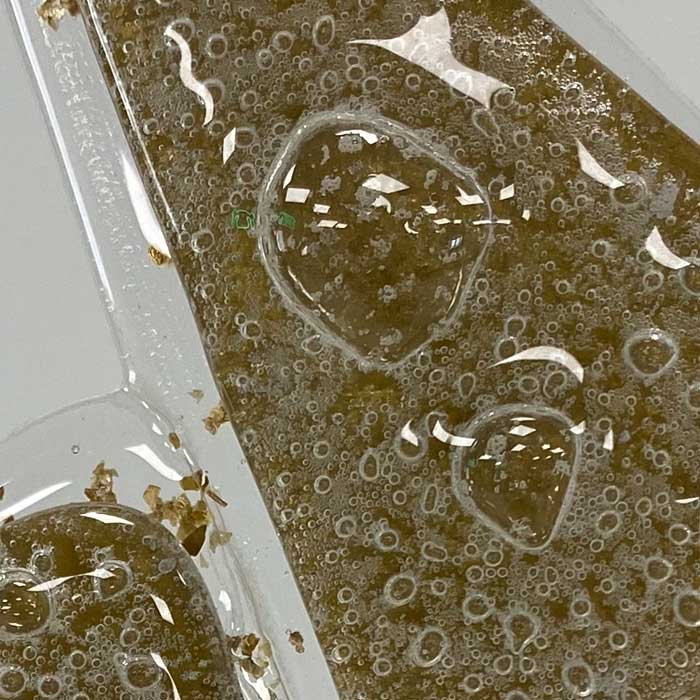Recycled glass awards with bubbles in gold | More Awards