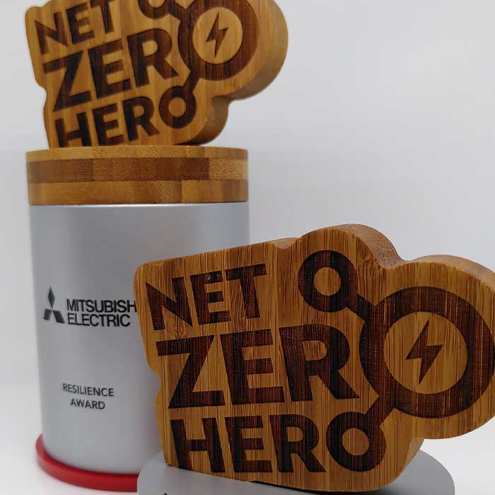 Bespoke sustainable awards for Mitsubishi Electric Ai25 for Net Hero | More Awards