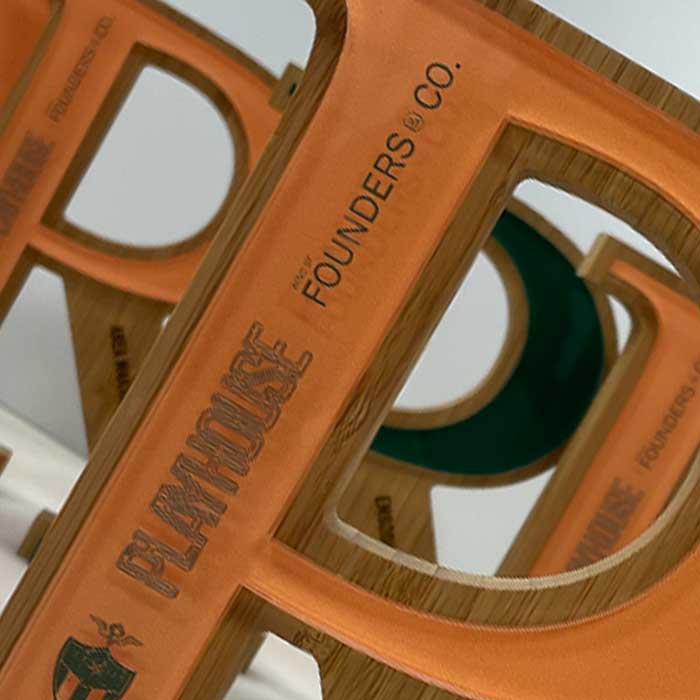 Custom BBC Green Sport Awards with recycled glass and bamboo