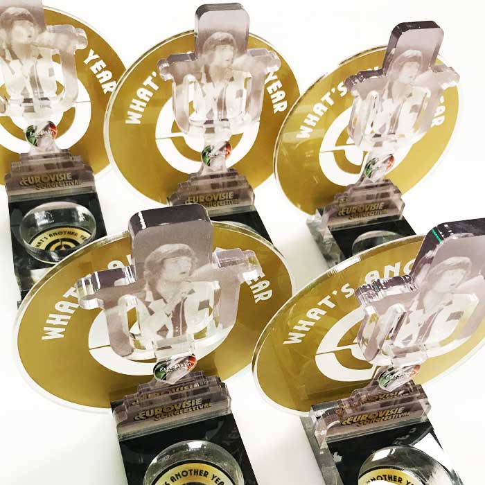 Custom BBC Green Sport Awards with recycled glass and bamboo