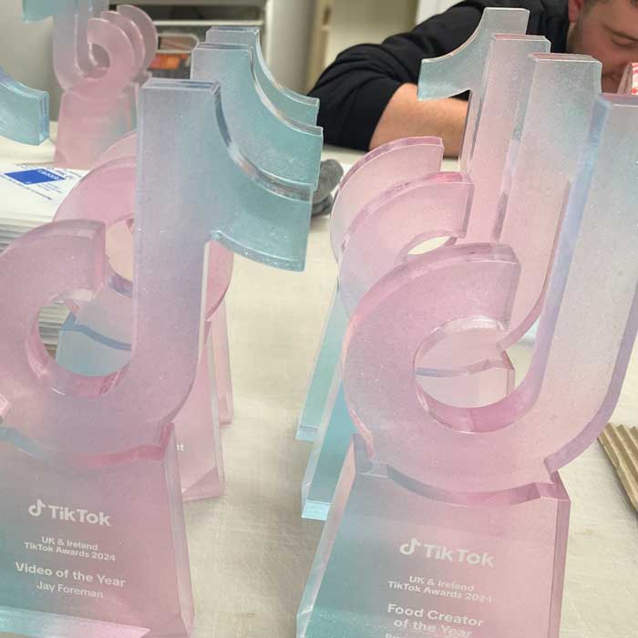 Custom trophies with satin coloured frost effect | More Awards