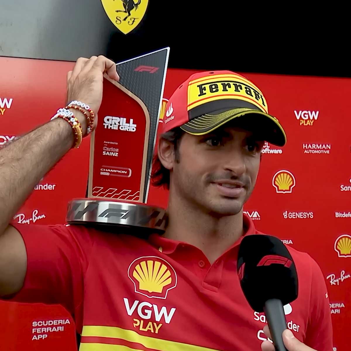 Motorsport Trophy with Carlos Sainz of Scueria Ferrari produced by More Awards