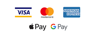 Accepted payment methods: Visa, Mastercard, American Express, Apple Pay and Google Pay