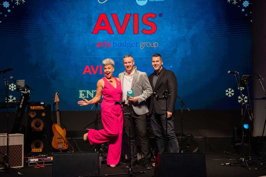 Recycled glass Aswin awards presented to event winners at Avis ceremony