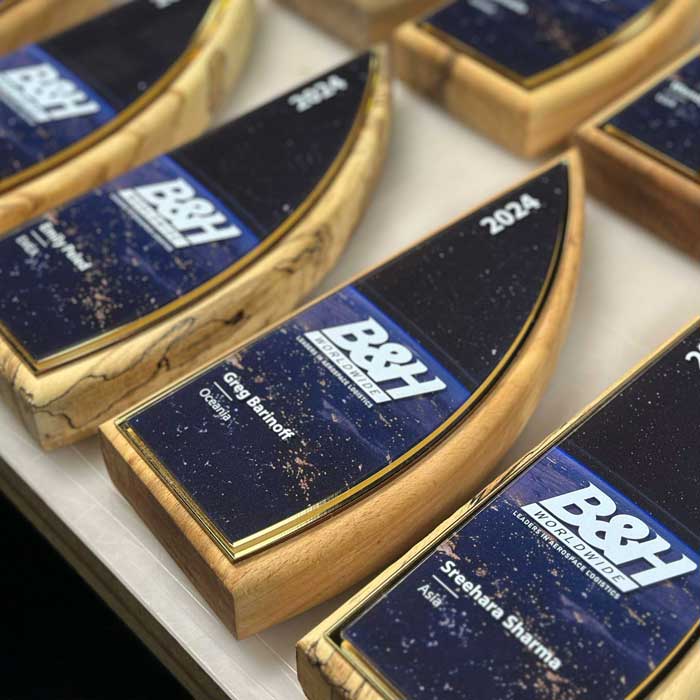 B&H Worldwide awards packed for international delivery – arranged by More Awards despatch team