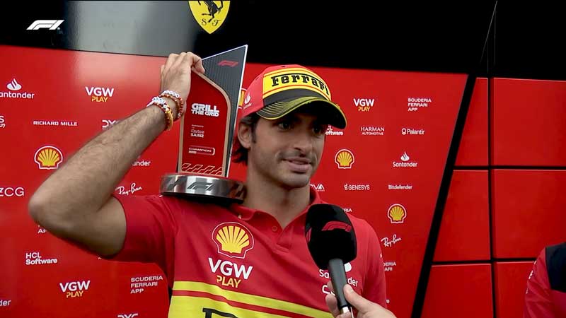 Sleek carbon fibre trophy created for Ferrari at Formula 1 event