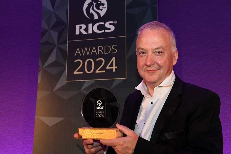 Bespoke RICS trophy crafted by More Awards for presentation event