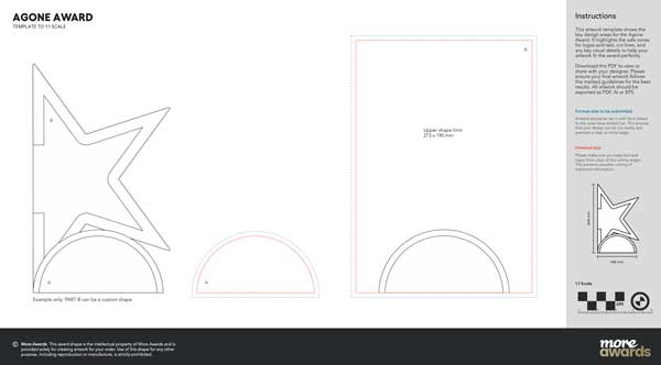 Agone artwork template by More Awards