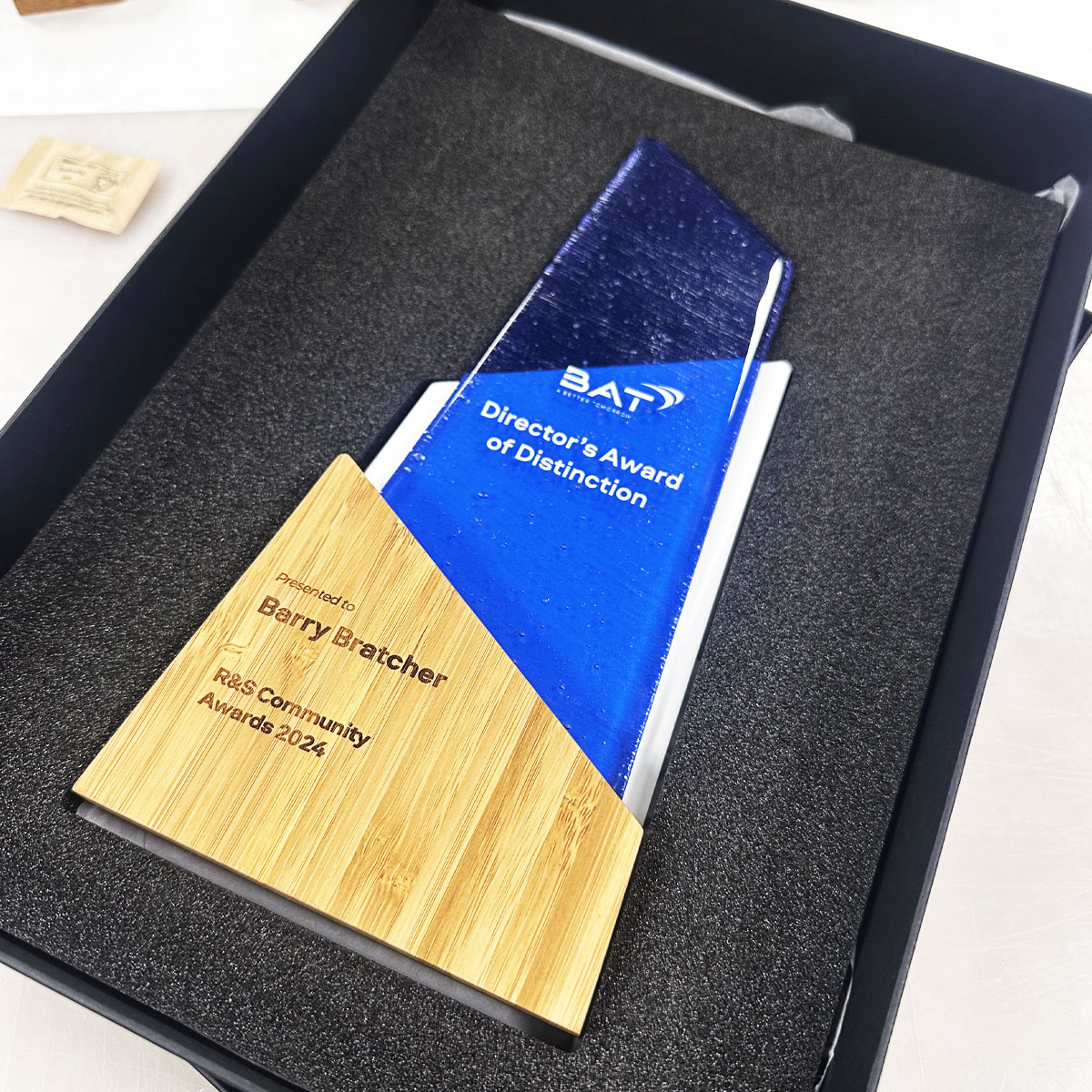 Aswen glass awards with bamboo | Supplied with presentation boxes | by More Awards