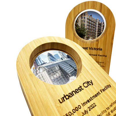 Bamboo and recycled acrylic disc award - Borlewen