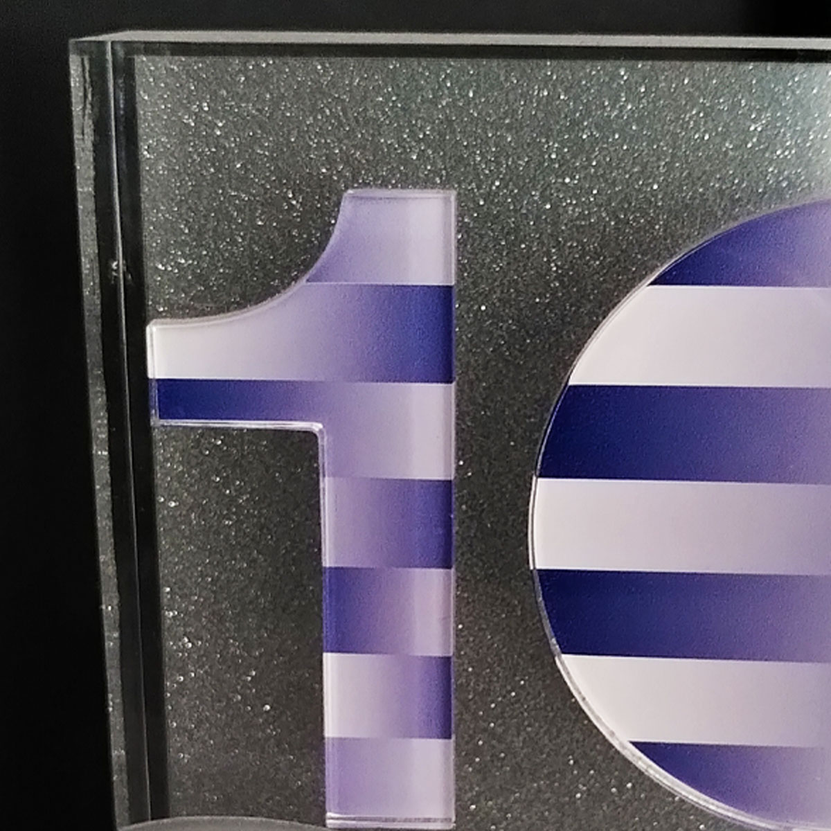 Frosted acrylic award featuring high-quality digital print, crafted by More Awards for contemporary branding and standout team recognition