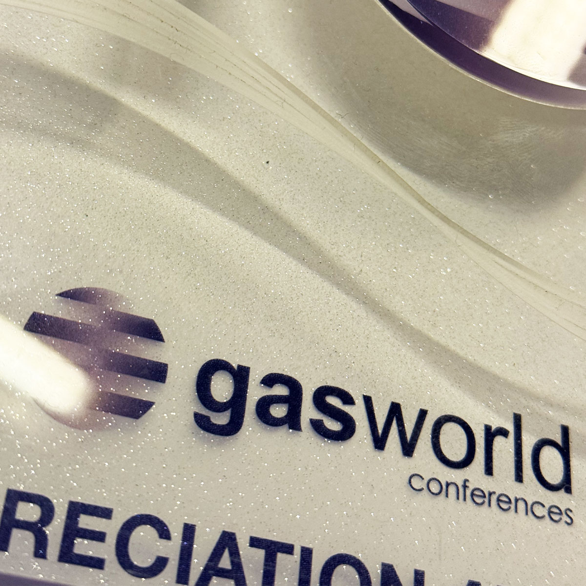 Engraved acrylic trophy with high-gloss finish, handcrafted by More Awards for stylish corporate or individual recognition