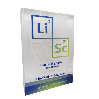 Acrylic block award with layered print