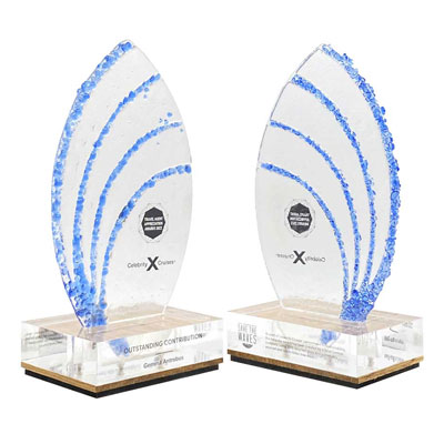 Fan shape patterned glass Awards and Trophies for Celebrity Cruises by More Awards