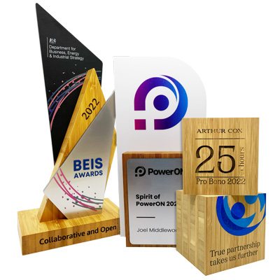 Premium awards for corporate events made from sustainable materials by More Awards