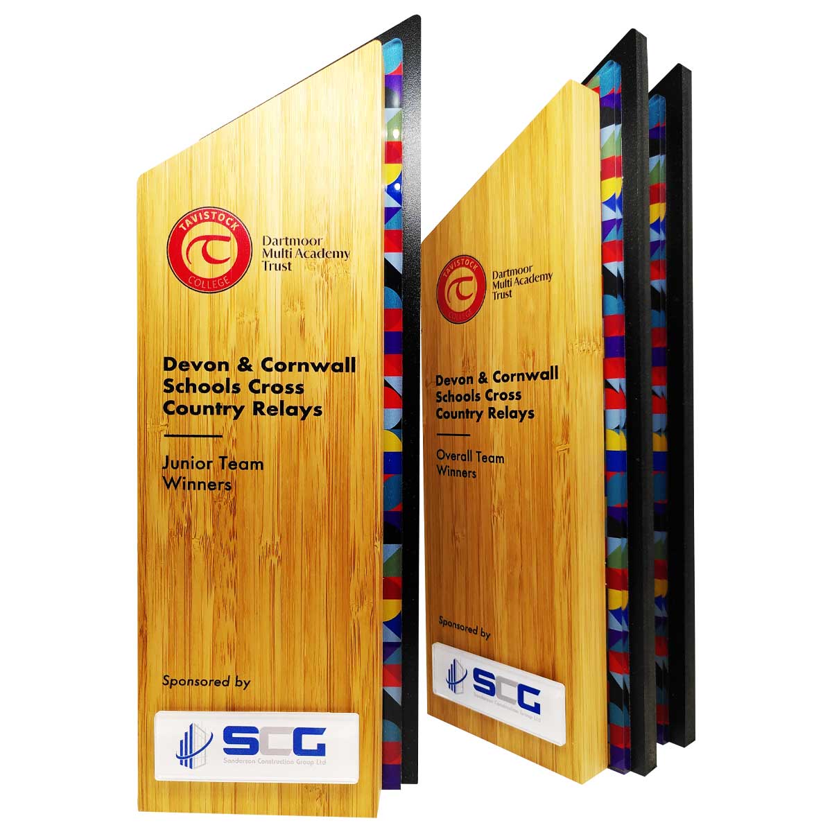 Eco-friendly bamboo trophy with engraved detail, created by More Awards for sustainable corporate awards, school leavers, or charity recognition