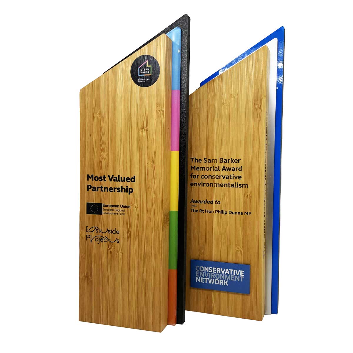 FSC-certified bamboo award made by More Awards for corporate sustainability programmes, green leadership, and responsible business recognition
