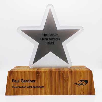 Dorn eco-conscious award with bamboo and metal combination