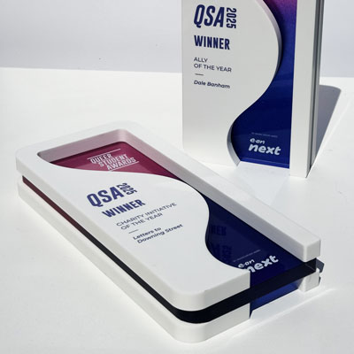 White Eco Stone recognition trophy