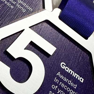 Quality sustainable medal with grosgrain ribbon