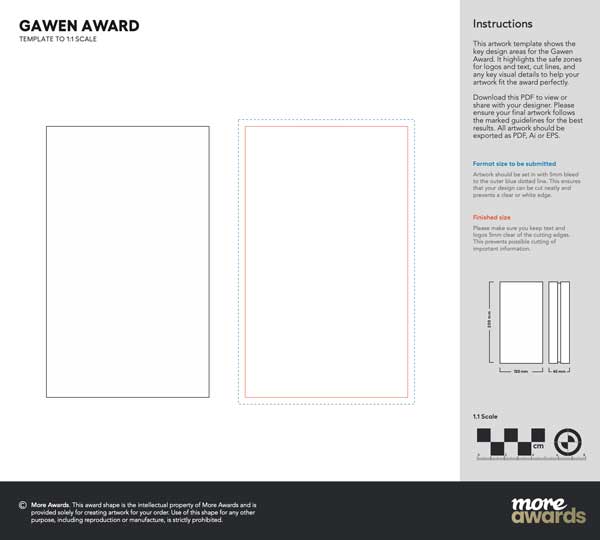 Gawen artwork template by More Awards