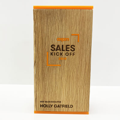 Layered eco award with contrasting timber tones