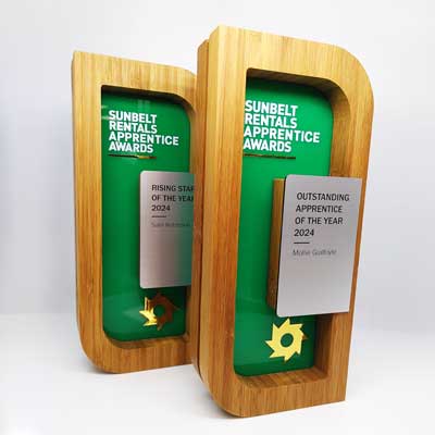 Bamboo framed recognition award with durable metal insert