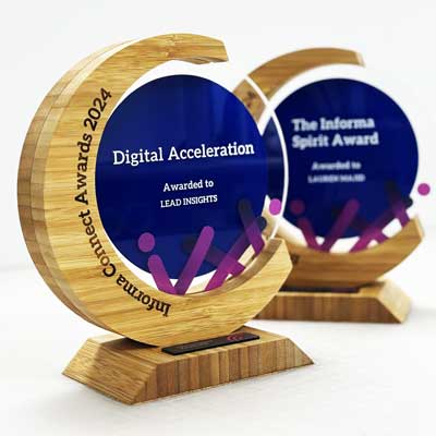 Bamboo frame award with branded acrylic insert