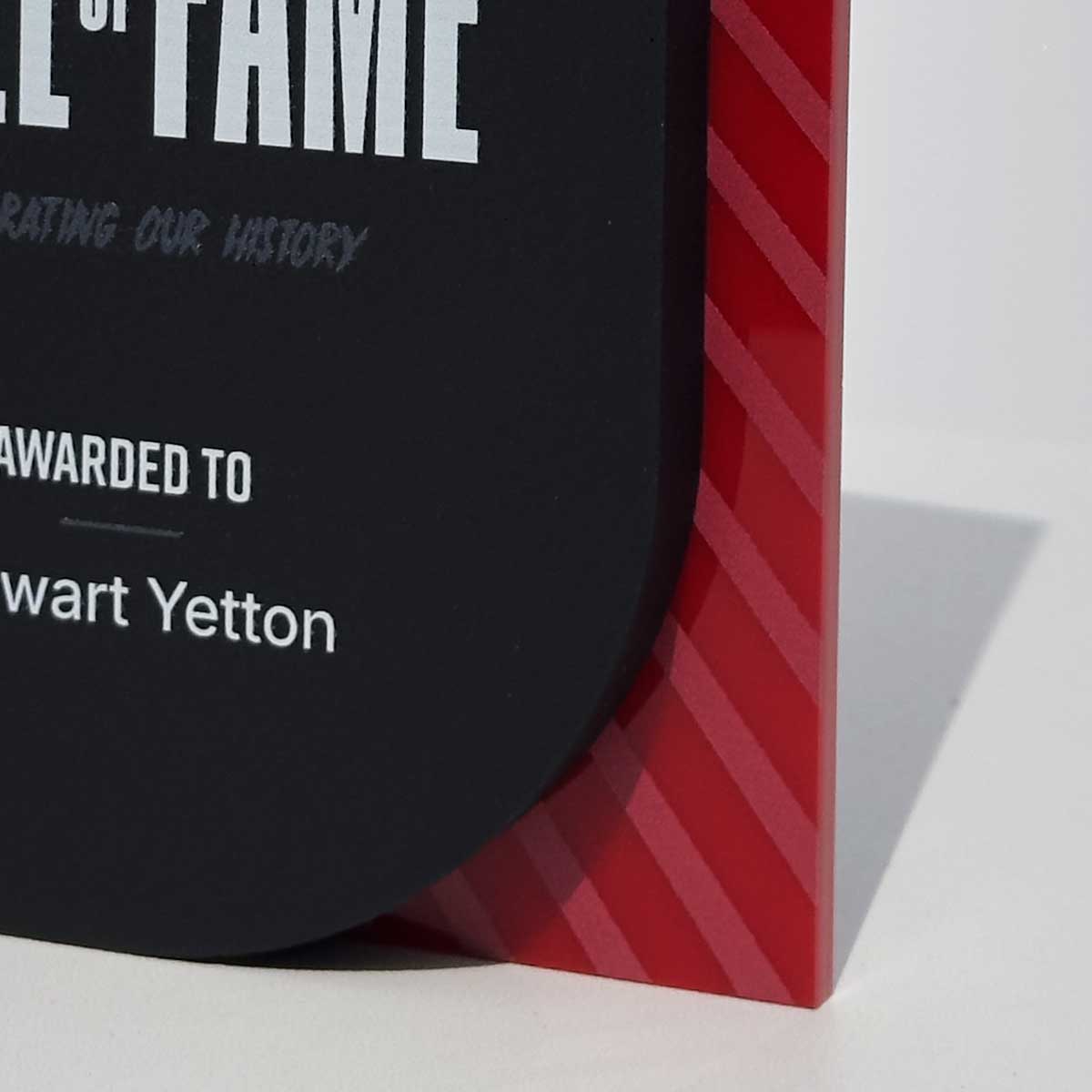 Eco Stone sports trophy with recycled acrylic detail, created by More Awards for Truro City Football Club and other sporting achievements