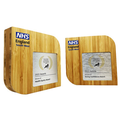 NHS England awards with refined custom plaque detail