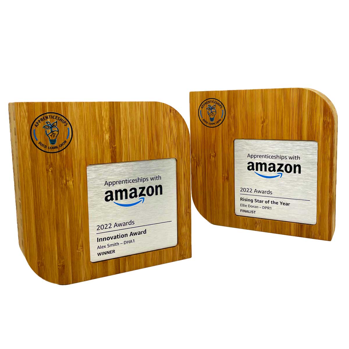 Kensa custom awardds for Amazon with eco materials and quality finish