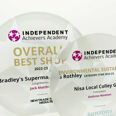 Flat acrylic disc style award with custom printed text and logo detail | Kern Award by More awards