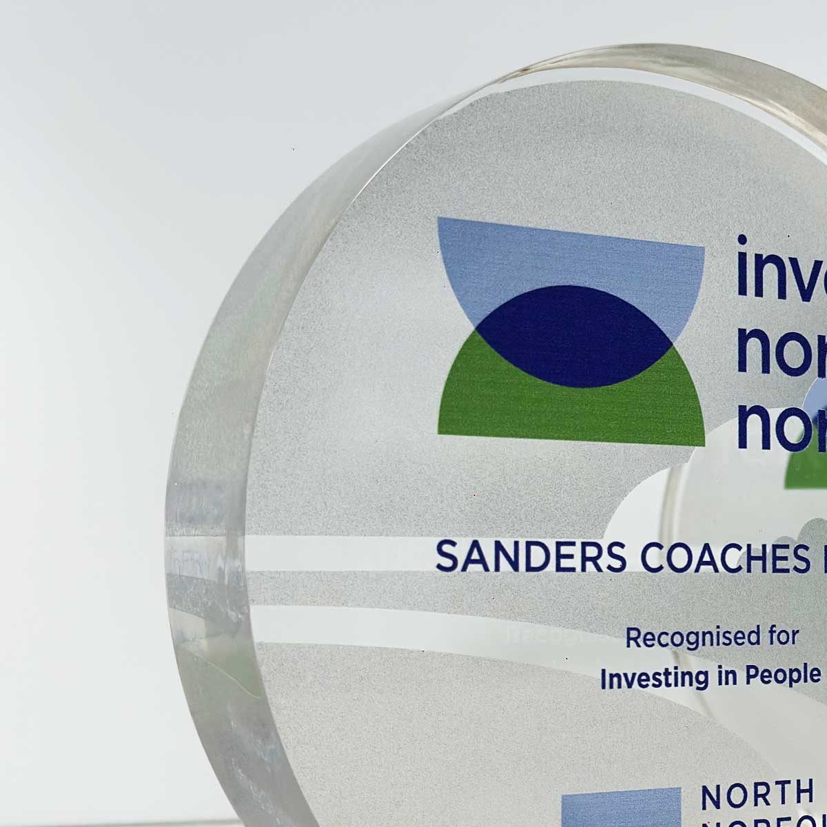 Recycled acrylic awards for investing in people | by More Awards