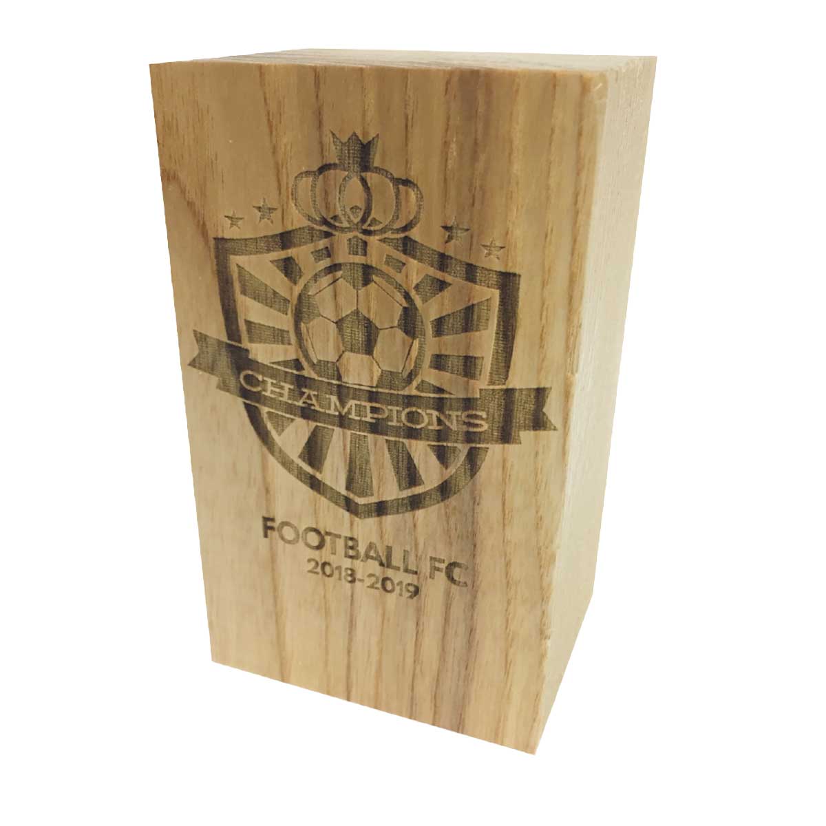 Laser engraved awards with eco wooden materials for a sustainable event | by More Awards