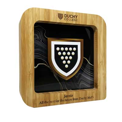 College award with coat of arms design and quaick delivery