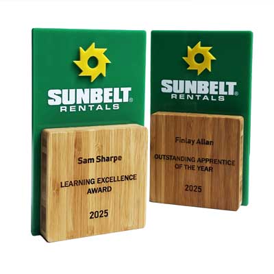 Sunbelt Rentals Sustainable awards with 3D detail by More Awards