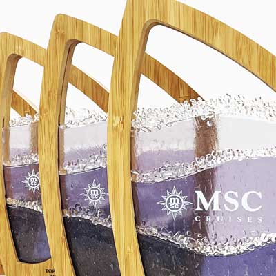Coloured recycled glass award by More awards | Mordros