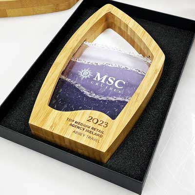 Mordros award for travel industry awards with premium presentation boxes by More Awards