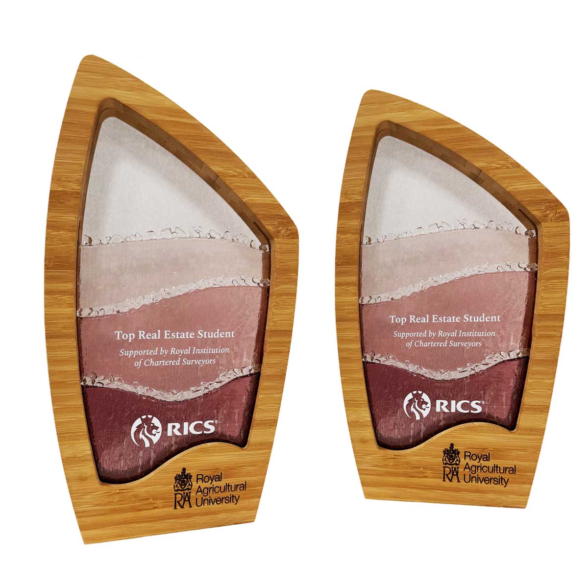 Mordros Award | RICS event awards with wave glass detail and sustainable materials | by More Awards