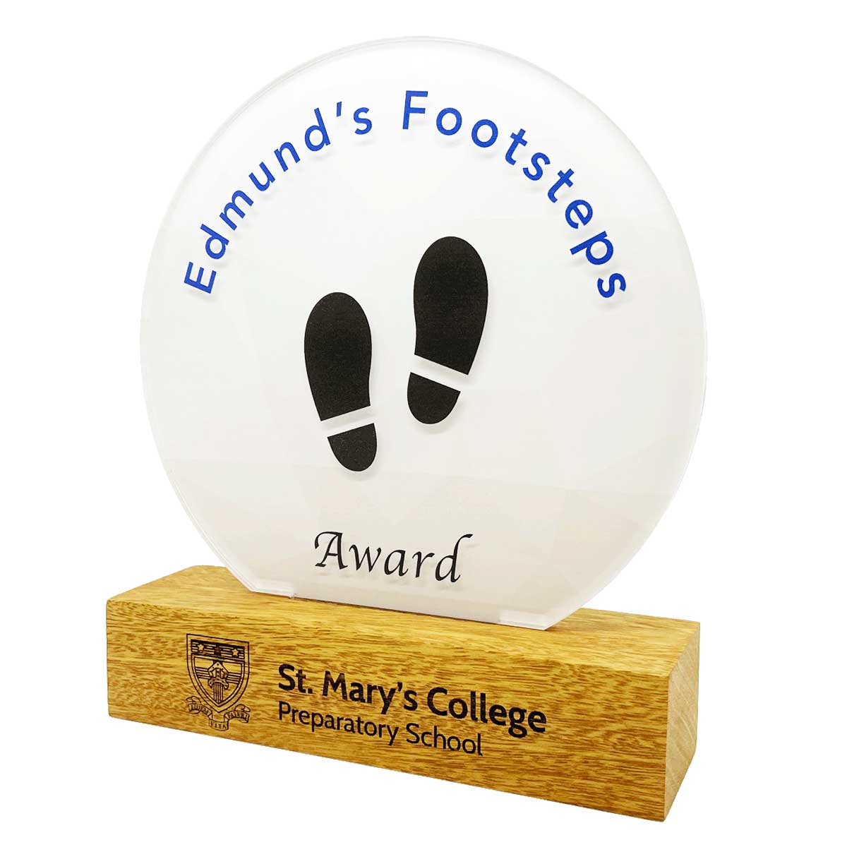 Foot print award design for college | by More Awards