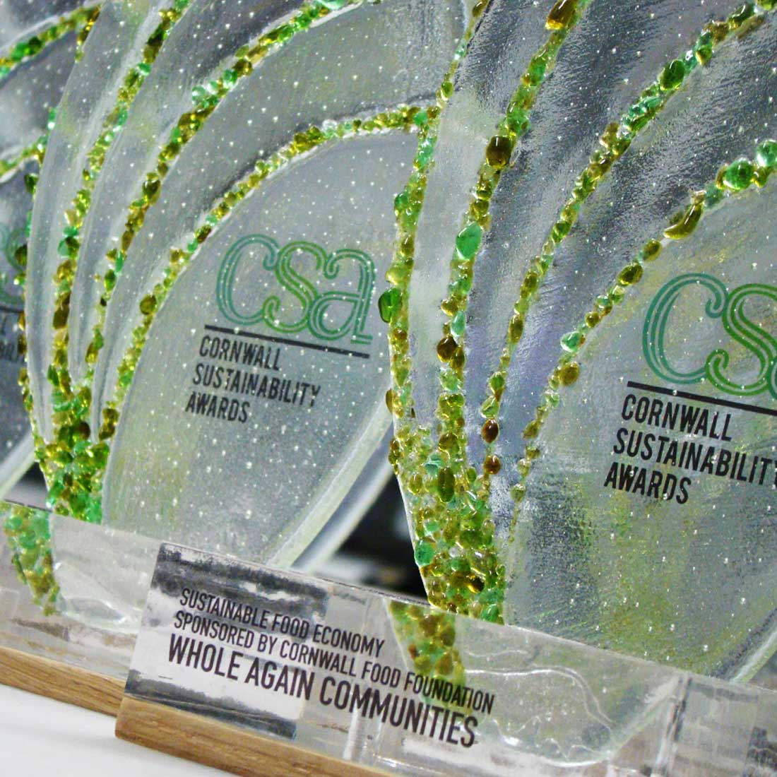 Broken bottle recycled glass awards for cornwall sutainability awards