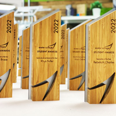 Exeter College Student Awards produced using bamboo in our Demelza design by More Awards
