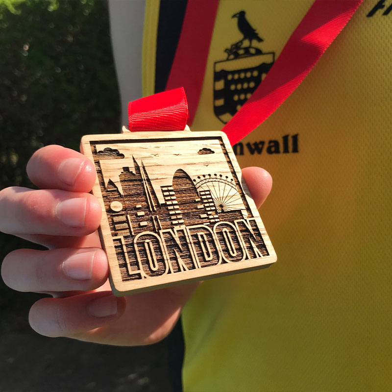 Sustainable wooden medals in London